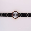 Montre bracelet rose en or rose, montre romanson quartz en acier inoxydable